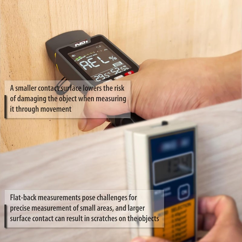 NDI 7 in 1 Pin-Type and Non-invasive Moisture Meter Scanner for Dry Wall/Cement Board/Soft Wood/Hard Wood upto 3/4 Inch Depth - Image 3